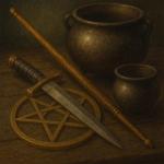 Инструменты ведьмы: жезл, атам, пентакль, котёл