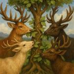 Корни ветра: четыре оленя, объедающие Иггдрасиль