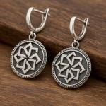 Серебряные серьги с сакральными символами
