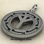 Амулет Альгиз подвеска из серебра