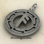 Подвеска руна Ансуз из серебра