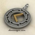 Рунический амулет кано с золотом