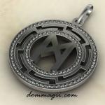 Подвеска руна Маназ из серебра