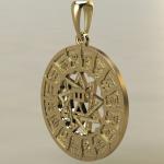 Славянский оберег Чертог Девы в Сварожьем круге из золота