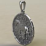 Подвеска с Славянским оберегом Чертог Коня с лошадью из серебра