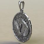 Подвеска с Славянским оберегом Чертог Лебедя с лебедем из серебра