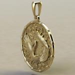 Подвеска с Славянским оберегом Чертог Лебедя с лебедем из золота