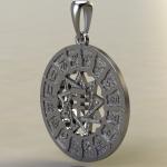 Славянский оберег Чертог Лисы в Сварожьем круге из серебра