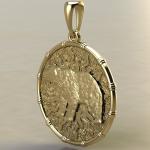 Подвеска с Славянским оберегом Чертог Медведя с медведем из золота