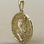 Подвеска с Славянским оберегом Чертог Раса с леопардом из золота