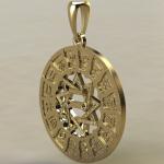 Славянский оберег Чертог Щуки в Сварожьем круге из золота