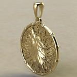 Подвеска с Славянским оберегом Чертог Волка с волком из золота