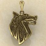 Славянский оберег «Волк» золото