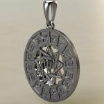 Славянский оберег Чертог Ворона в Сварожем круге из серебра