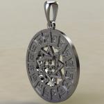  Славянский оберег Чертог Змея в Сварожьем круге из серебра