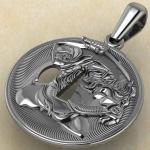 Подвеска Цуба Японский самурай из серебра