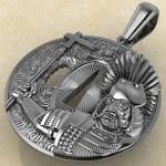 Подвеска Цуба Японский воин из серебра