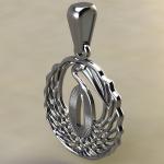 Подвеска Цуба Журавль в стиле Ю-Сукаси из серебра