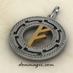 Амулет Феху с золотой вставкой