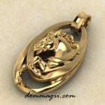 Лошадь подвеска из золота