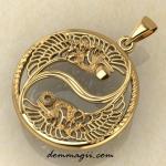 Инь - Янь с журавлями золото