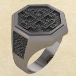 Кольцо-оберег Двенадцатиконечный крест серебро