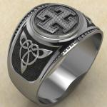 Кольцо печатка с Славянским оберегом Богодар из серебра