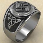 Кольцо печатка с Славянским оберегом Дуния из серебра