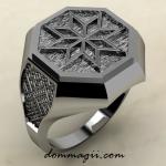 Кольцо с Славянским оберегом Алатырь из серебра