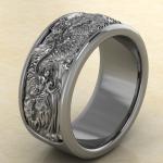 Купить кольцо с японским драконом из серебра — талисман ветра и воды