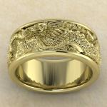 Кольцо с Японским драконом золото