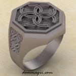 Кольцо - перстень с Славянским оберегом Свадебник из серебра