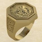 Кольцо Велеса с медведем золото