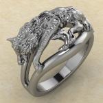 Кольцо с Славянским оберегом Волк из серебра