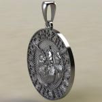 Подвеска с Скандинавским амулетом Один с Воронами из серебра