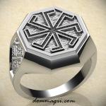 Кольцо с Славянским оберегом Ладинец из серебра