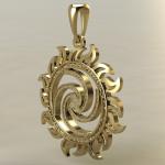 Славянский оберег Исток в солнце из золота