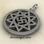 Оберег Обережник в звезде Инглии из серебра