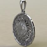 Подвеска с Славянским оберегом печать Велеса медведь из серебра