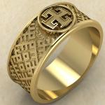 перстень с Славянский оберегом Богодар из золота