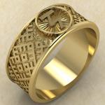 Перстень с Славянским оберегом Чертог Орла из золота