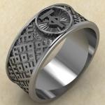 Перстень с Славянским оберегом Чертог Тура из серебра