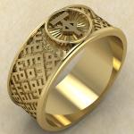 Перстень с Славянским оберегом Чертог Тура из золота