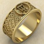 Перстень с Славянским оберегом Чертог Ворона из золота