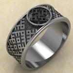 перстень с Славянским оберегом Духовная сила из серебра