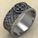 Перстень с Славянским оберегом Двенадцатиконечный крест из серебра