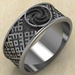 Перстень с Славянским оберегом Исток из серебра