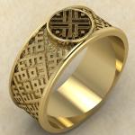 Перстень с Славянским оберегом Путник из золота