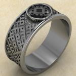 Перстень с Славянским оберегом Репейник счастья из серебра