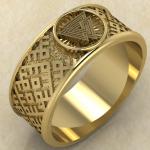 Перстень с амулетом Валькнут из золота